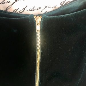 Emerald green velvet swing dress